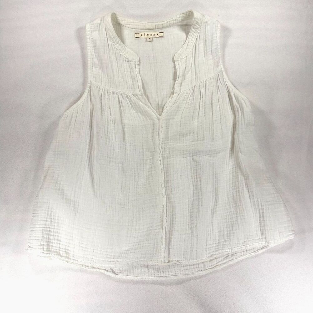 Xirena Carrie Flowy Tank Top in White Size Small 100% Cotton - Picture 2 of 7